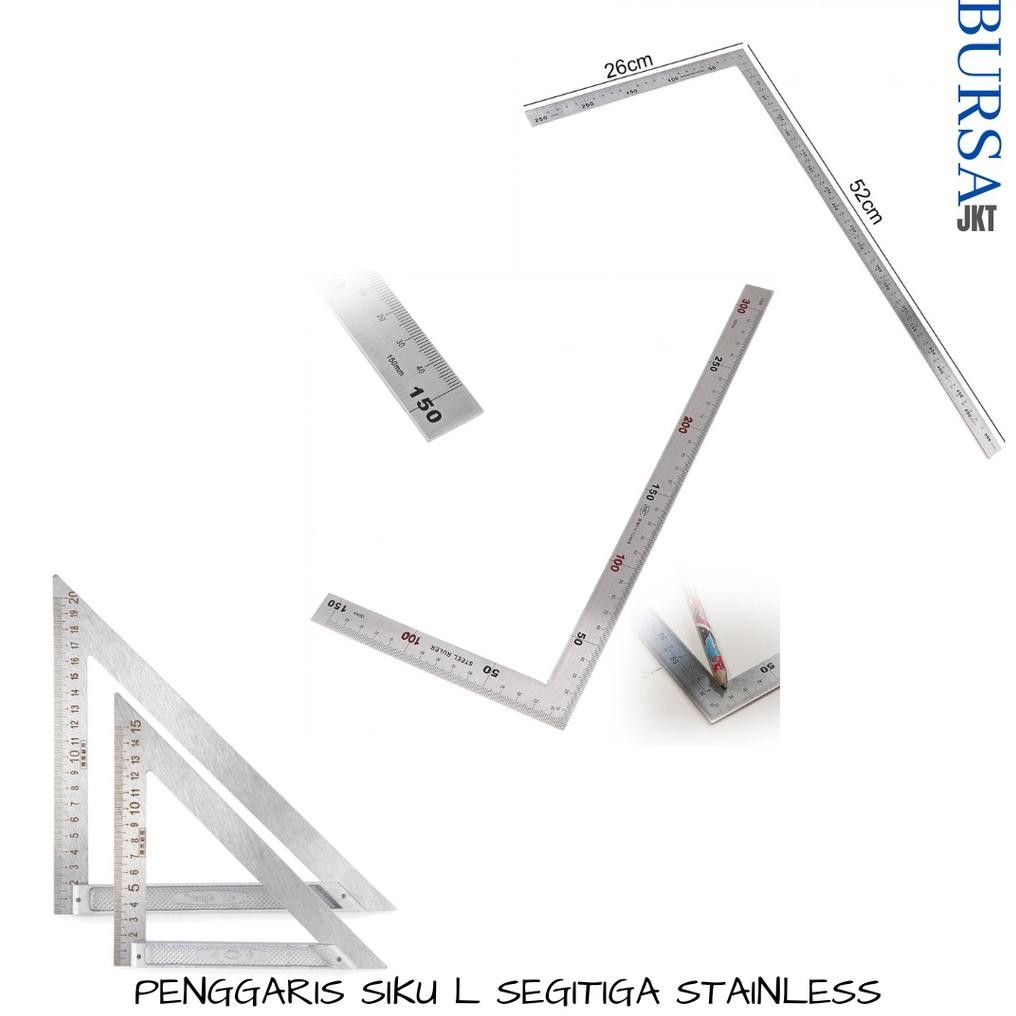 

PENGGARIS SIKU L SEGITIGA 90 DERAJAT MULTIFUNGSI ALAT UKUR SUDUT KEMIRINGAN PRESISI STAINLESS AST