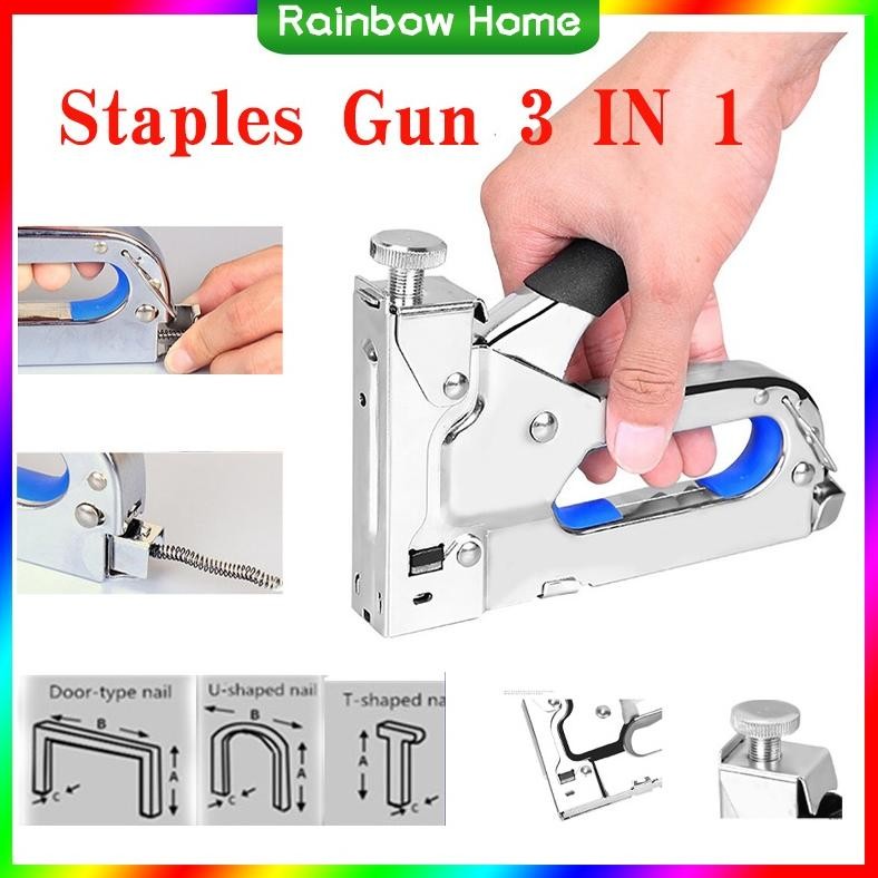

Staples Gun Tacker Mollar 3 in 1 / Staple Jok Tembak Hekter 3 Way Dapat 3 jenis paku/3 in 1 Staples Gun Tacker Mollar AST