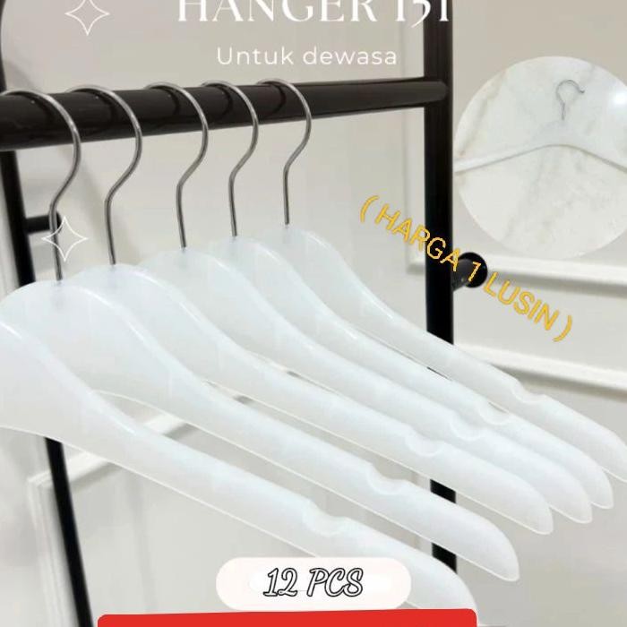 Hanger Baju Dewasa Plastik 151 Putih 1 Lusin