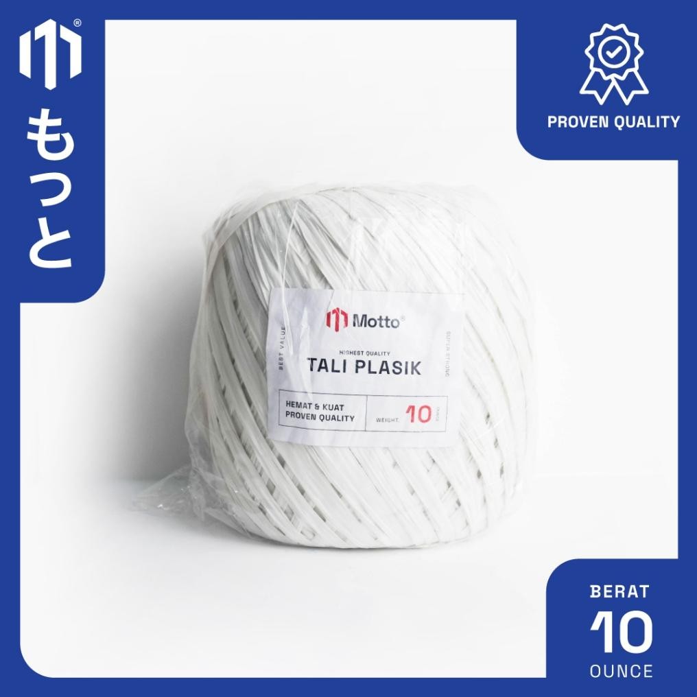 

Tali Rafia 10 Ons/1000 Gram/1 Kg Warna Putih - Tali Plastik Motto AST