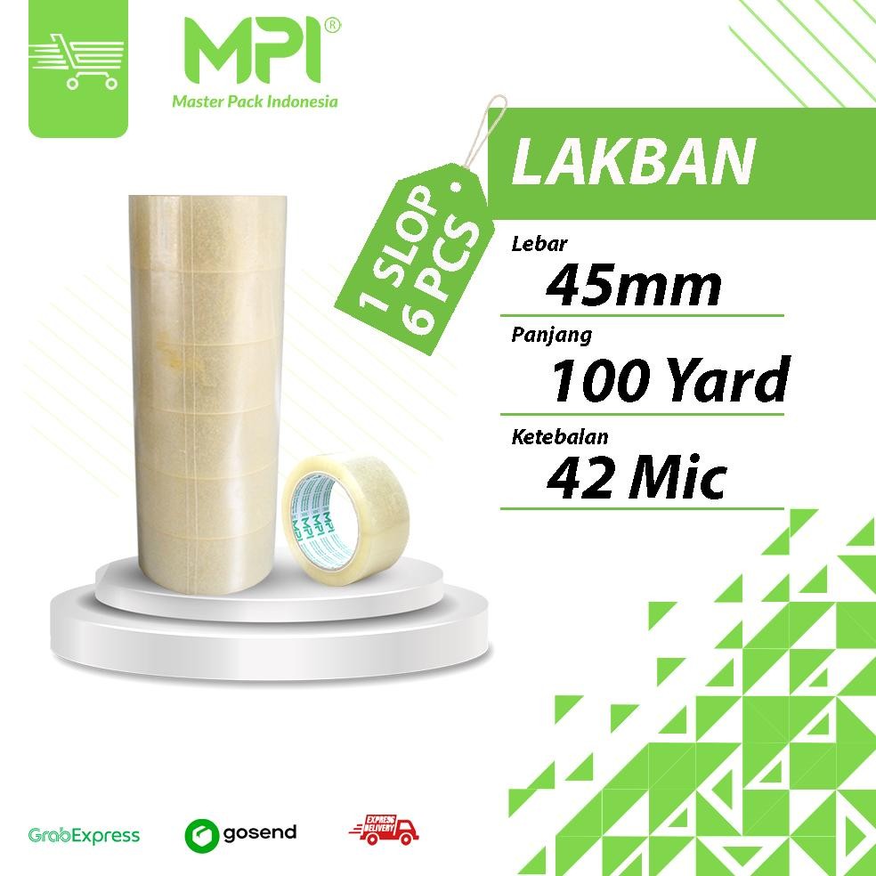 

1 SLOP [ 6 PCS ] LAKBAN BENING - LAKBAN COKLAT 45MM X 100 YARD ECONOMIS MASTER PACK INDONESIA AST