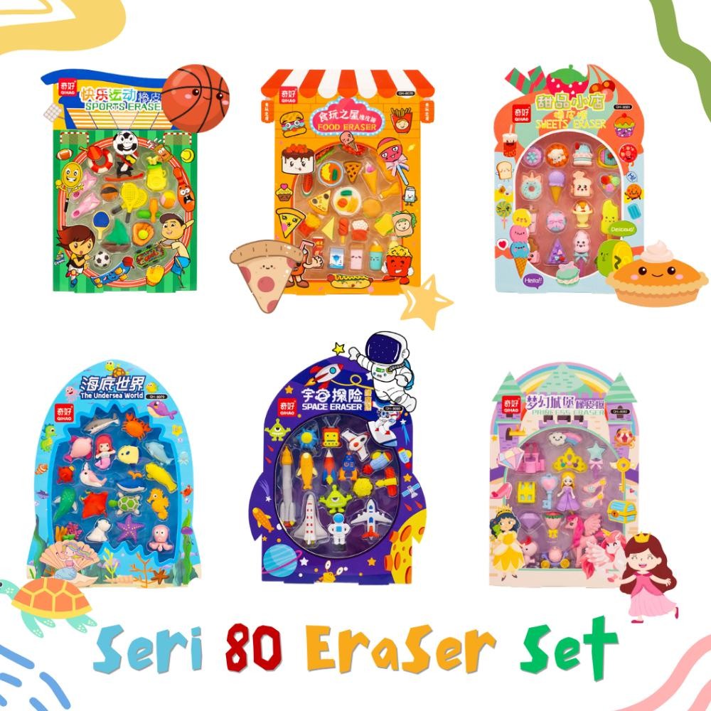 

SET Penghapus karakter koleksi mainan anak motif astronot putri hewan laut dessert - Sensory play bongkar pasang