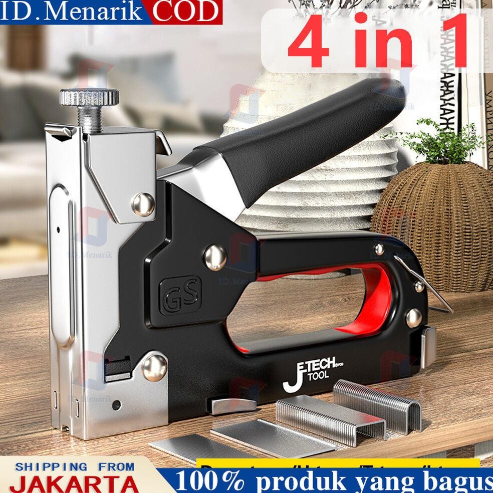 

Gratis 600 paku 4 In 1 Pistol Kuku Pistol Stapler Konstruksi Konstruksi Furnitur DIY Pelapis Pelapis Pistol Stapler Multifungsi Pistol Stapler Dekorasi Rumah Alat Pertukangan AST