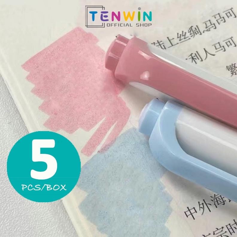 

Stabilo lucu/Highlighter Penanda stabilo Pastel 1 Set /5Pcs 5Warna -Tenwin
