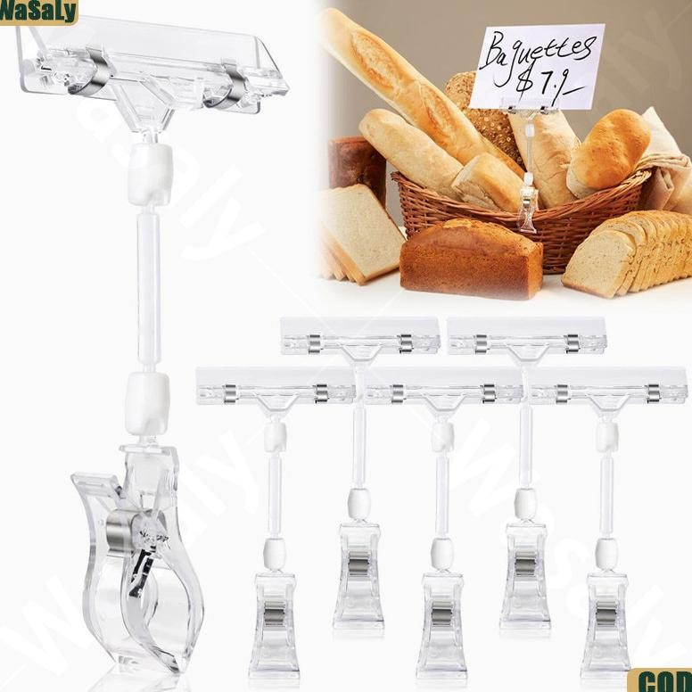 

10 pcs Kait Label Bening Pemegang Promosi Akrilik Pemegang Label Klip Pemegang Label Harga Klip Tanda Promosi Berkepala Dua AST