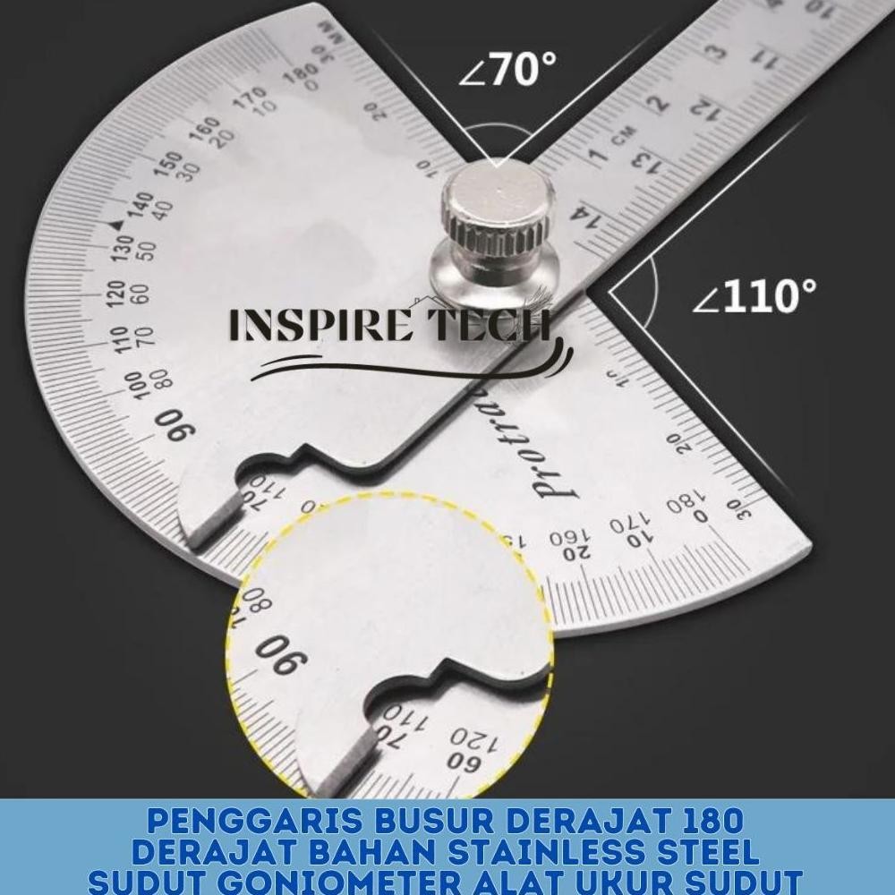 

Penggaris Busur 180 Derajat Stainless Steel Protractor Angle Ruler Alat Ukur Sudut AST