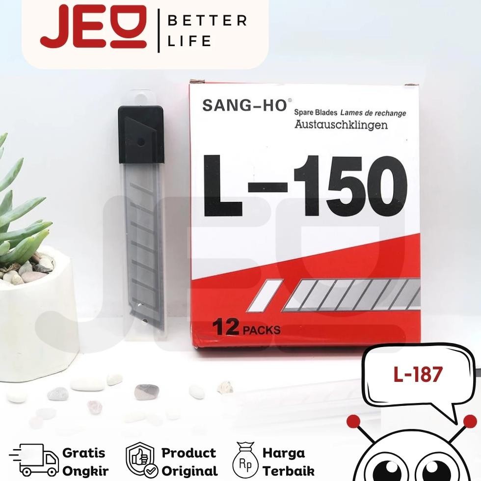 

1 Box isi 12 Tube (60 Pcs) Cutter Blade Refill BESAR/KECIL (L-150/L-750/L-500) Isi Pisau Pemotong Sangho I-187 AST