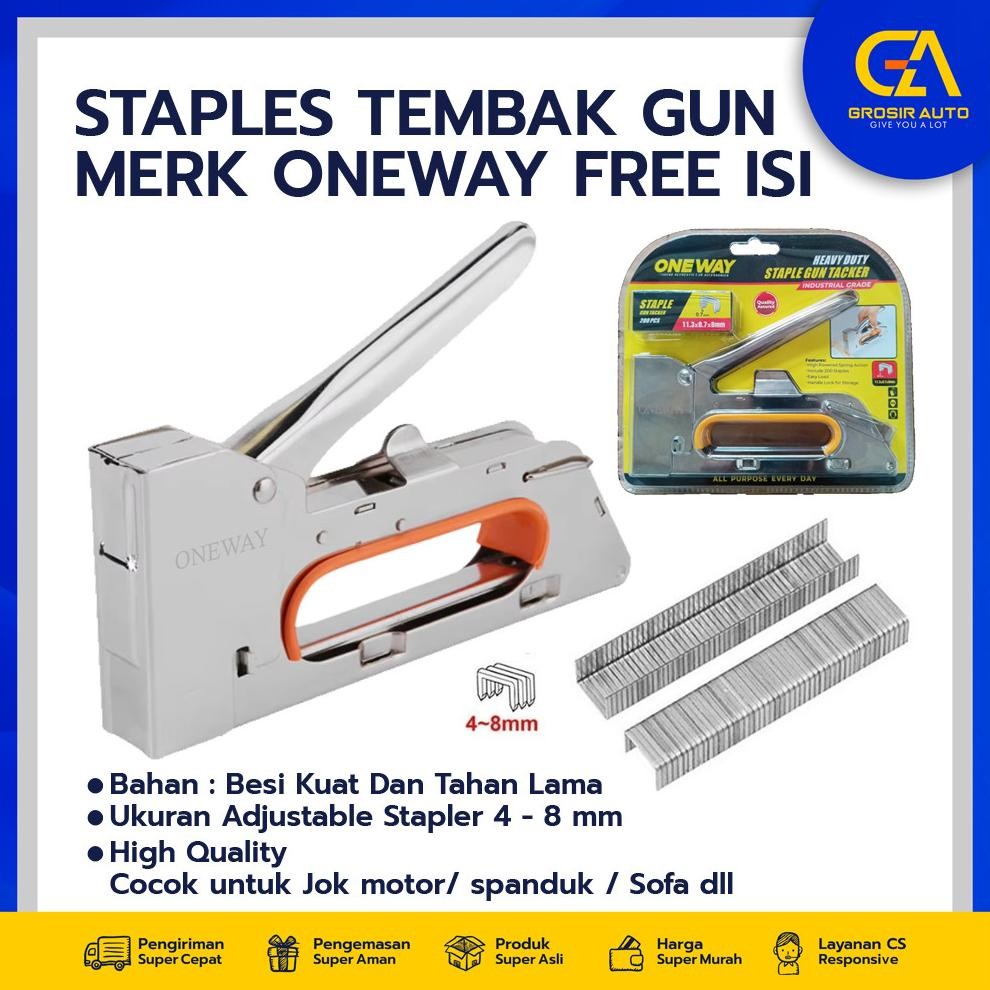 

Staples Tembak Tacker Jok Motor Stepler Tembak Besi Kuat Serba Guna AST