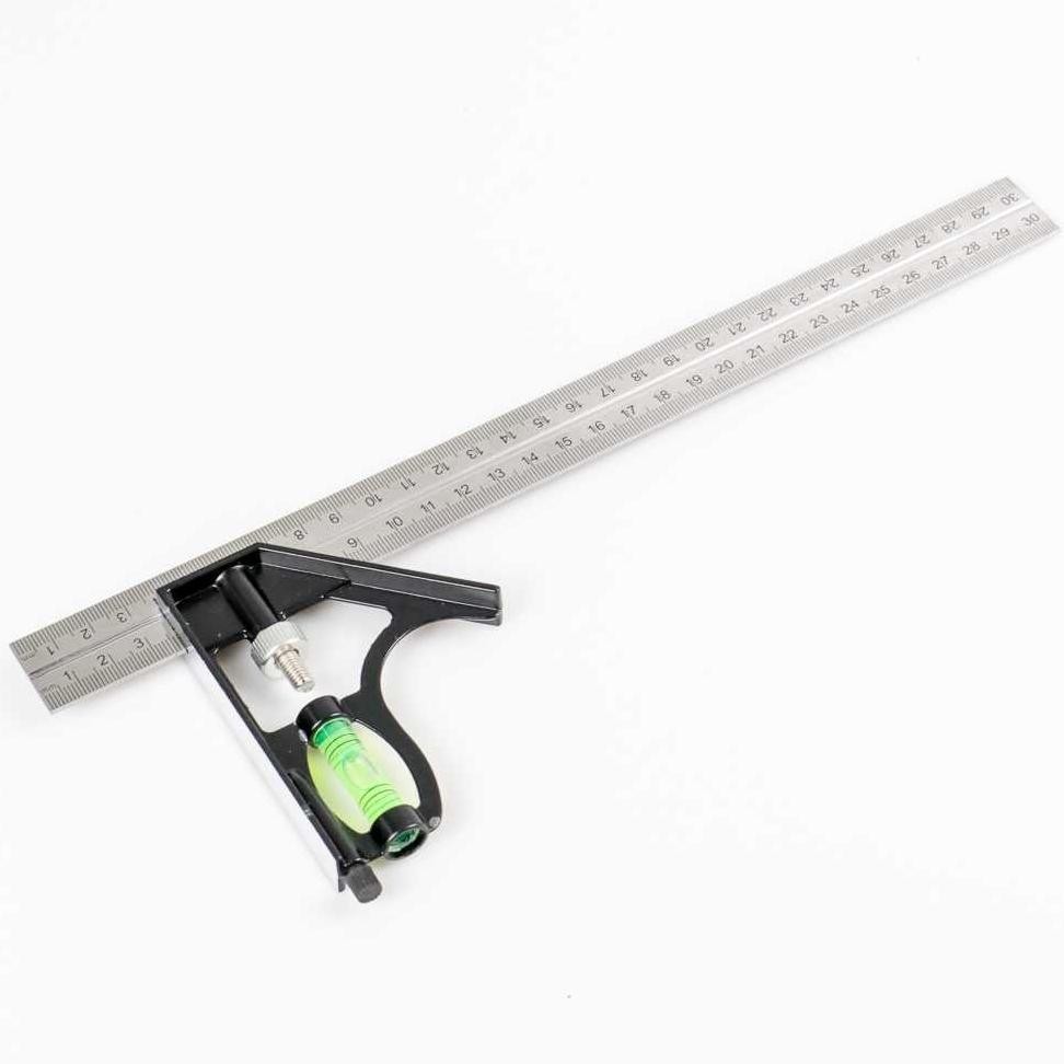 

30cm Penggaris Siku Waterpass Mistar 45 / 90 Derajat Alat Ukur Tukang AST