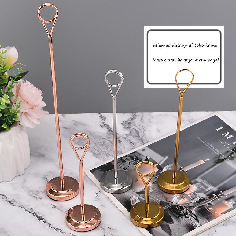 

Foto Price Tag Stainless Tiang Nomor Meja/Tiang Nomor Meja Stainless Menu Stand Table Number Holder Stand Tatakan Holder AST