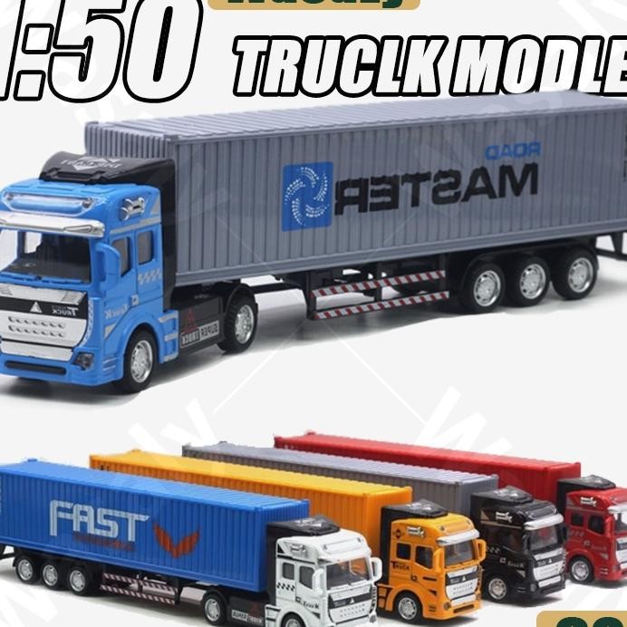Diecast 150 Skala Tru Container Besar Truk Kontainer Truk Tangki Truk Kontainer Paduan Pullba Mobil 