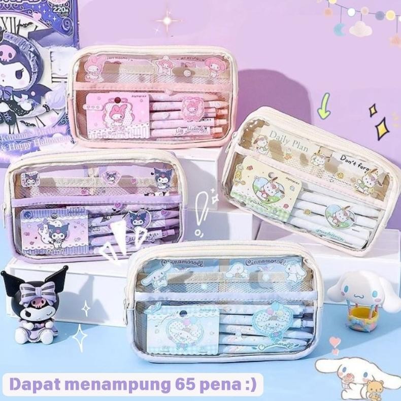 

Kotak Pensil Transparan Kapasitas Besar Tempat Pensil Kotak Pensil Anak Aesthetic Pen Kotak Pensil Besar Pen Pouch Lucu Stationery Organizer AST