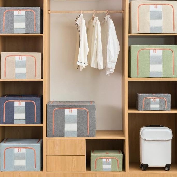 

Terlaris Storage Large Box Lipat 66L Kotak Tempat Penyimpanan Pakaian Baju