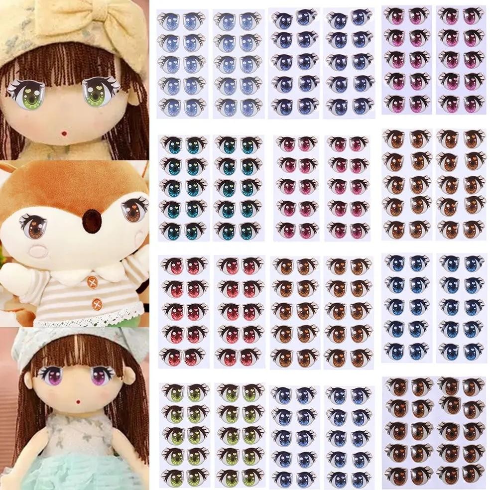 

10Pairs Newest Educational Toys Anime Figurine Doll Cartoon Eyes Stickers Clay Decals Love Cute Sticker Face Organ Paster