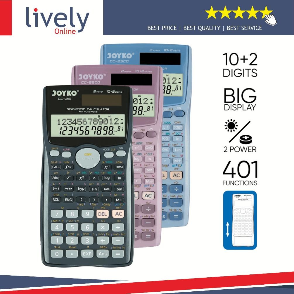 

Calculator Kalkulator Joyko CC-25 Scientific 401 Functions Ilmiah AST