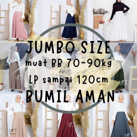 Jumbo Rok Plisket Jumbo Size Mayung Quality Rok Rempel Panjang Rok Hijab