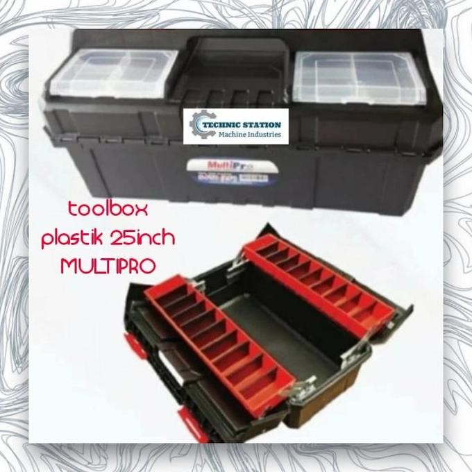 

Terlaris Tool Box Plastik 25Inch Toolbox Plastic 2 Susun Penyimpanan Multipro