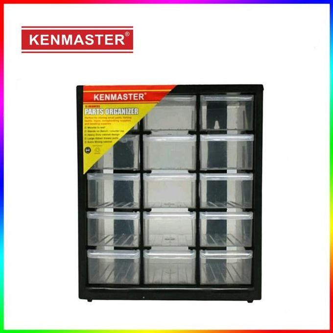

Terlaris Kenmaster Organizer Rak Susun Drawer 15 Slot Kotak Spare Part Komponen