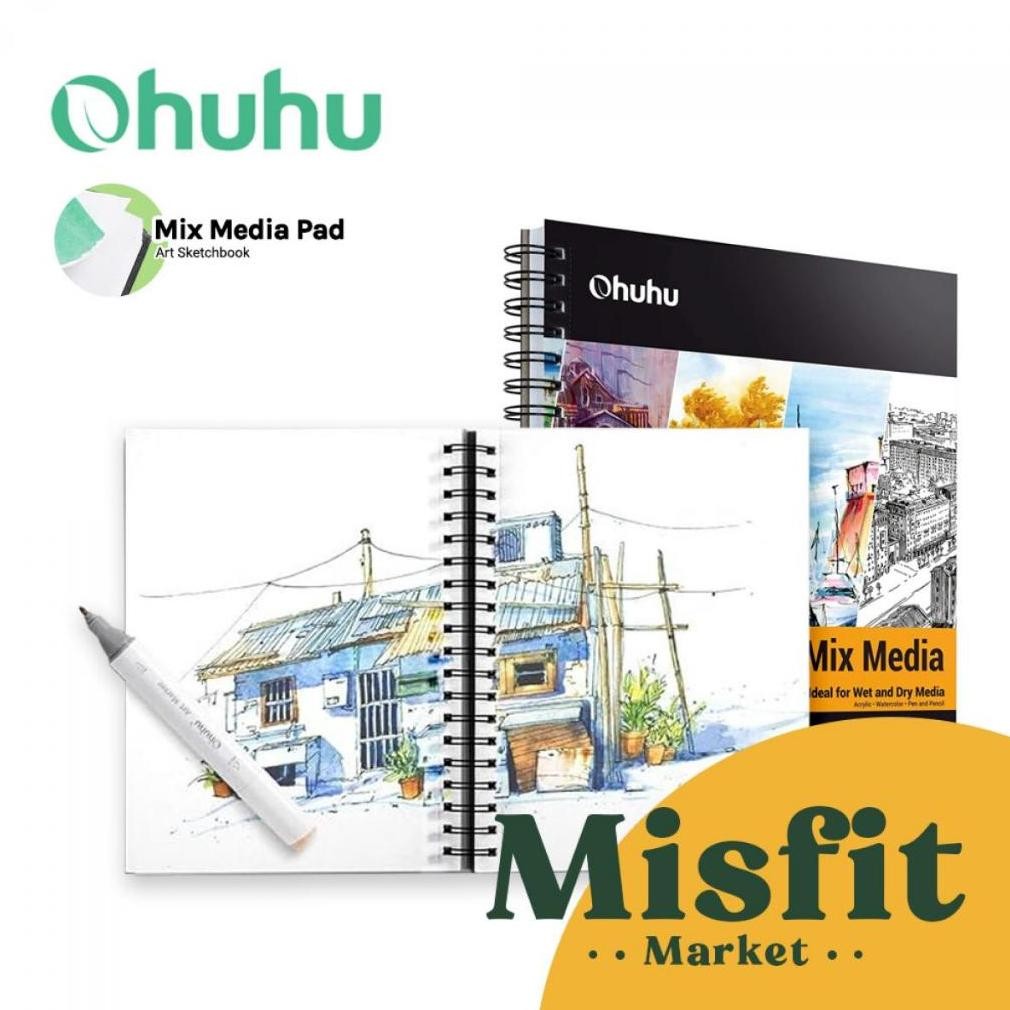

OHUHU Mix Media Pad Sketchbook Buku Gambar Sketsa AST