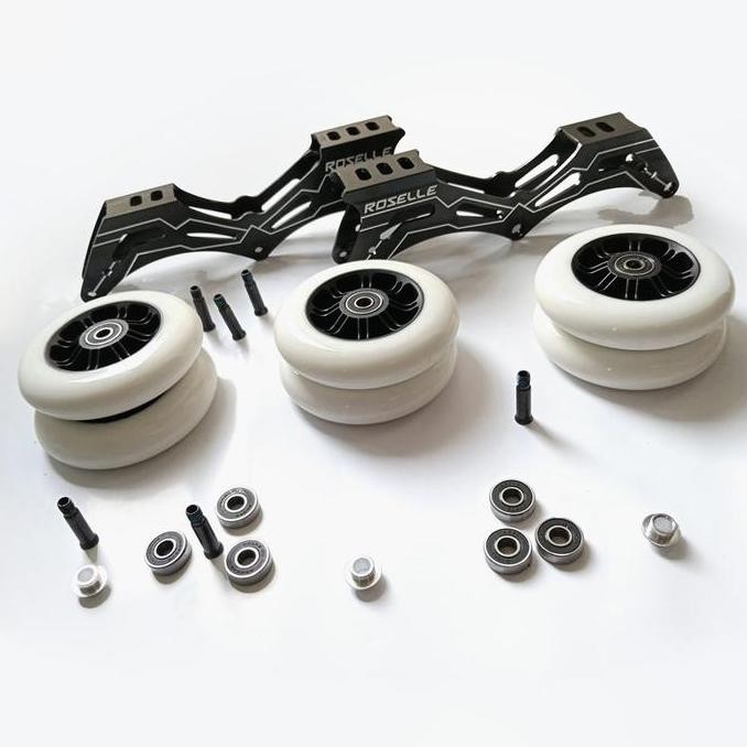 FRAME inline skate HIGHSPEED Sepatu roda 3x100mm Three Wheels SET [terbaik]