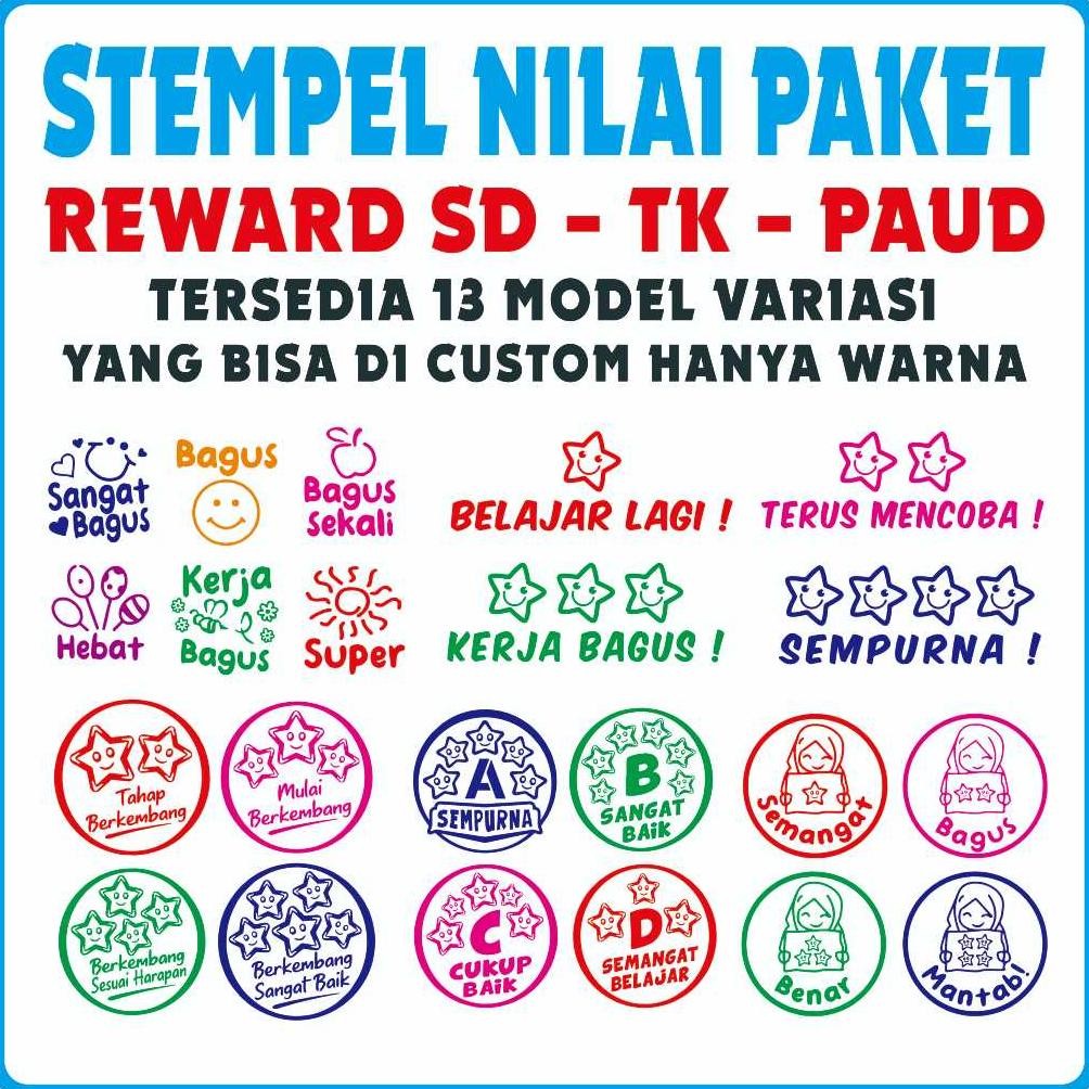 

Stempel Penilaian Reward, SD / TK / PAUD Paketan Isi 4Pcs / 6Pcs AST