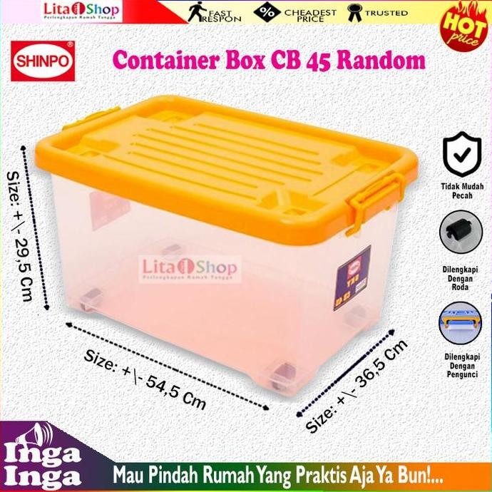 

Terlaris Storage Box Ezy Cb 45 Liter Roda Bening Tebal Kotak Penyimpanan Container Perkakas - 45 Liter Bening