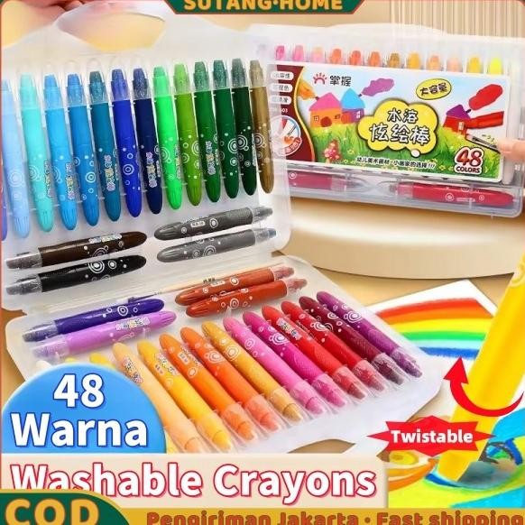 

SUTANGkrayon warna / crayon genggam / crayon grasp mata sedang / water soluble crayon / silky crayon / crayon 48 warna / 36 warna / 24 warna / 12 warna AST
