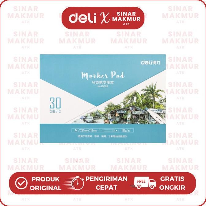 

Marker Pad/Drawing Paper/Buku Gambar A4 110 gsm Deli 73609 (Pcs) AST