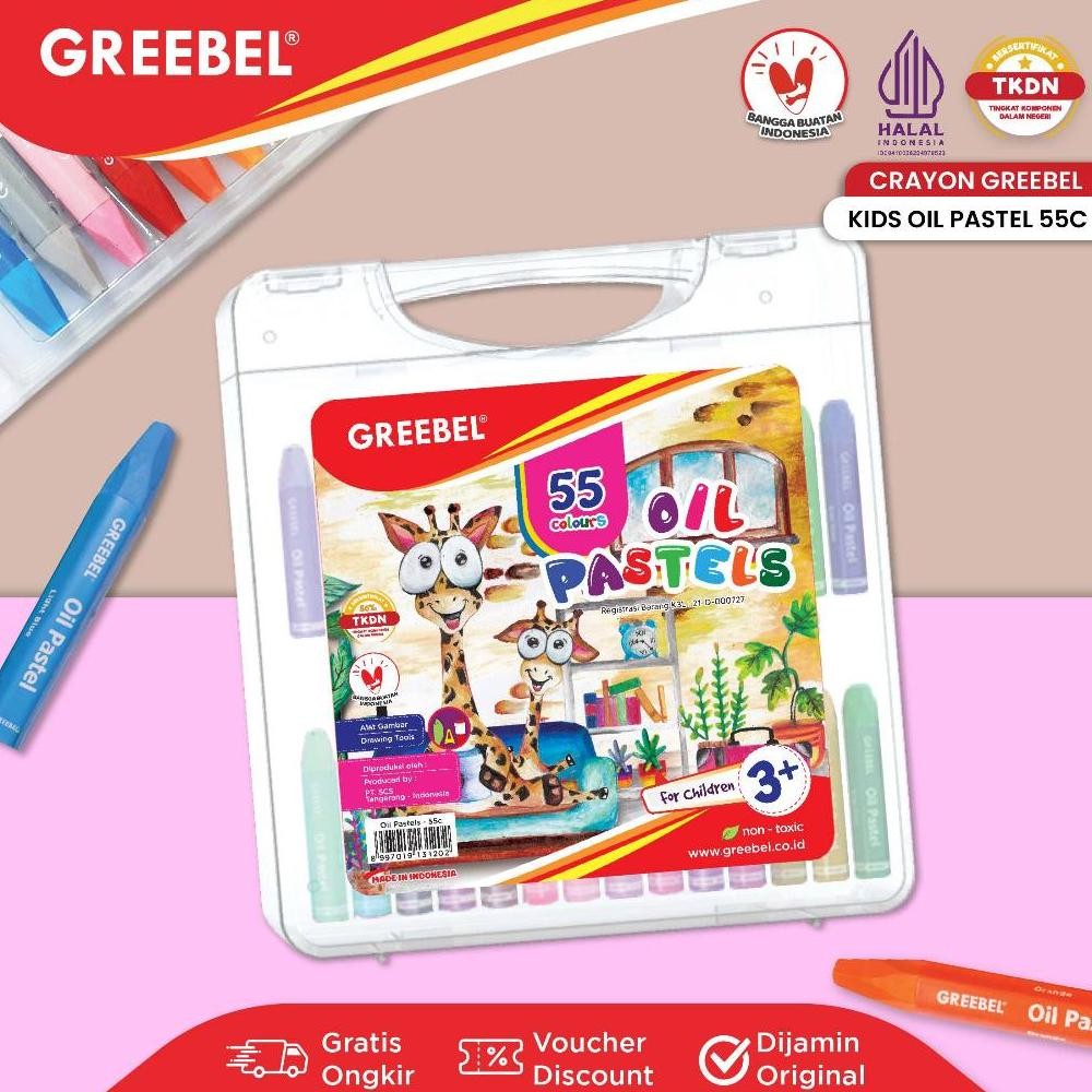 

GREEBEL Crayon Krayon 55 Warna / Kids Oil Pastel 55 / Crayon Greebel AST