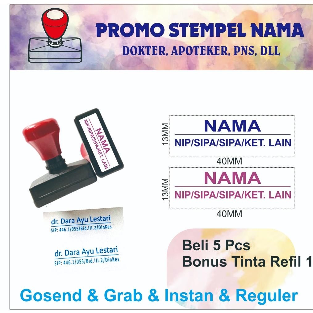 

STEMPEL NAMA DOKTER APOTEKER PNS DLL AST