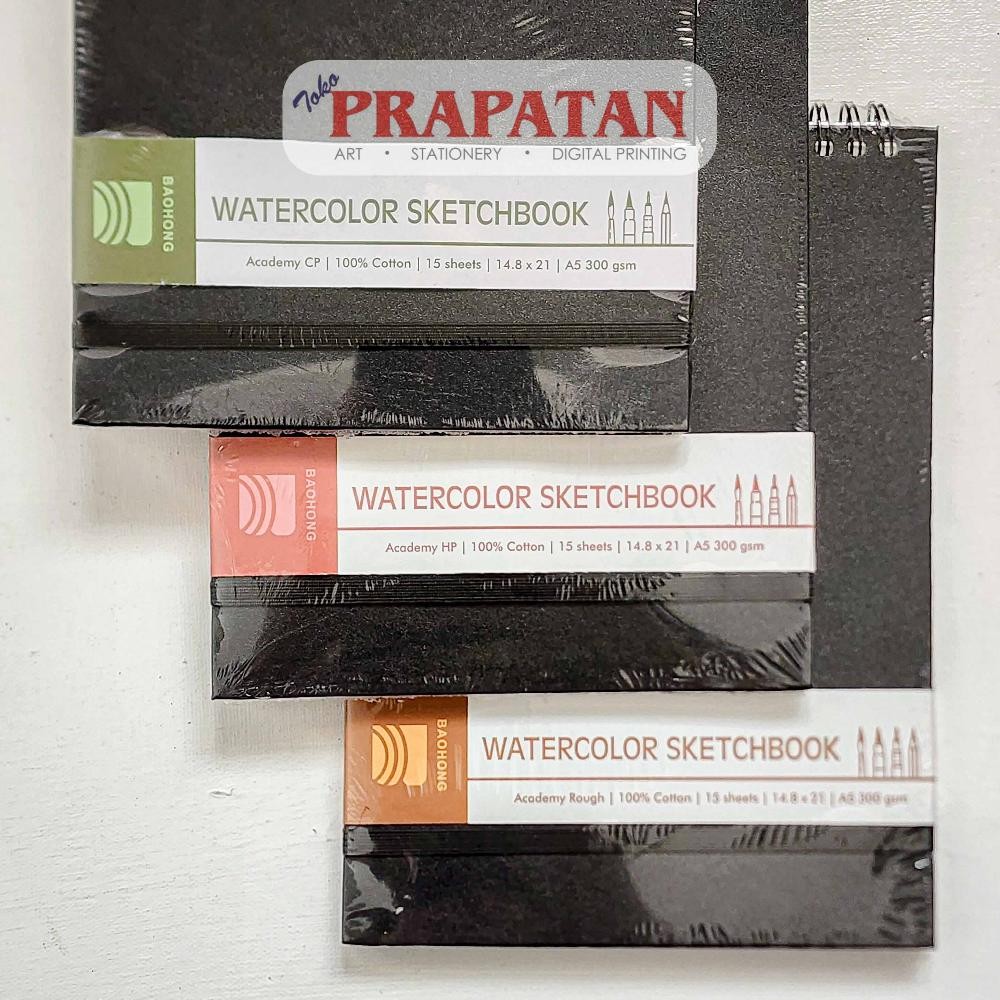 

Baohong Watercolor Book Hard Cover Spiral Academy | Buku Cat Air AST