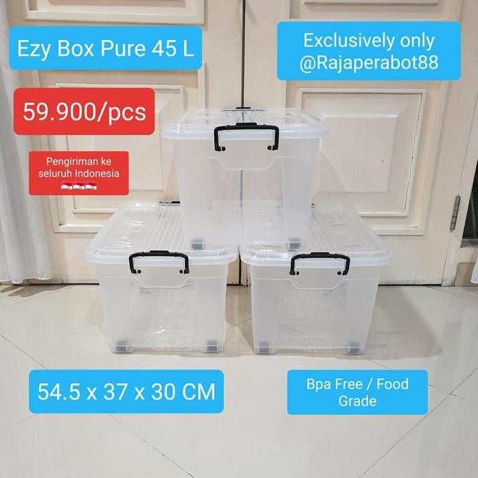 

Terlaris Container Box Ezy Cb 45 Liter Bening / Transparan Vindo Biggy