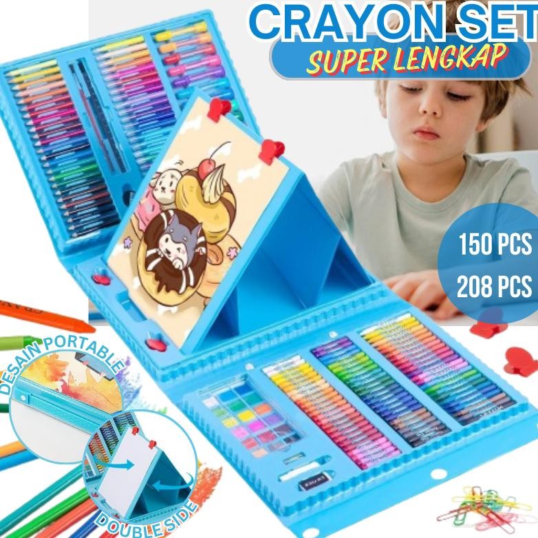 

Crayon Set Anak Pensil Warna 150pc 208pc Set Krayon Spidol Gambar Mewarnai Anak AST