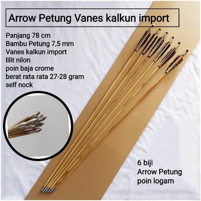 Arrow anak panah bulu kalkun 6 biji