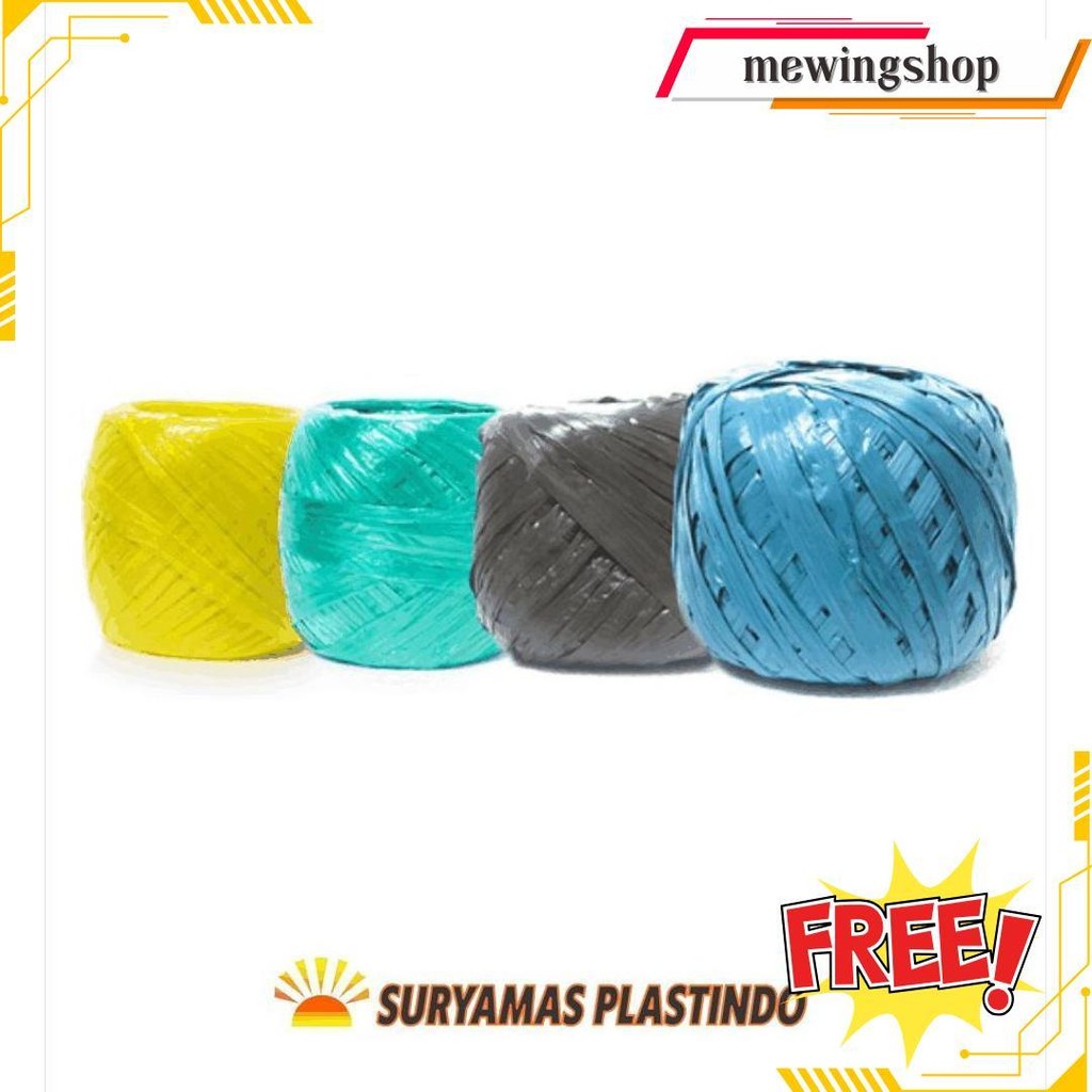 

Tali Rafia Gulungan Besar 1Kg Full Tali Plastik Warna Bisa Cod