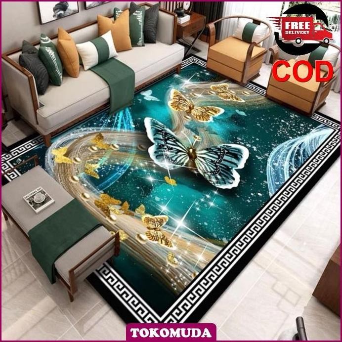 

Terlaris Tomu Cod Karpet Lantai Import Ruang Tamu 150X100Cm Keset Kamar Karpet Mewah Premium Besar