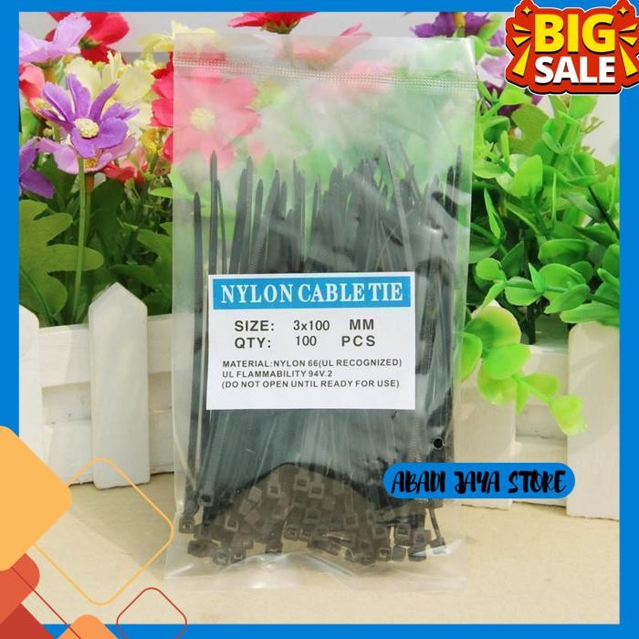 

KABEL TIES TIS NYLON CABLE TIE ZIP CABLE ORGANIZER TALI 3X100MM 100PCS ONGKIR NOL