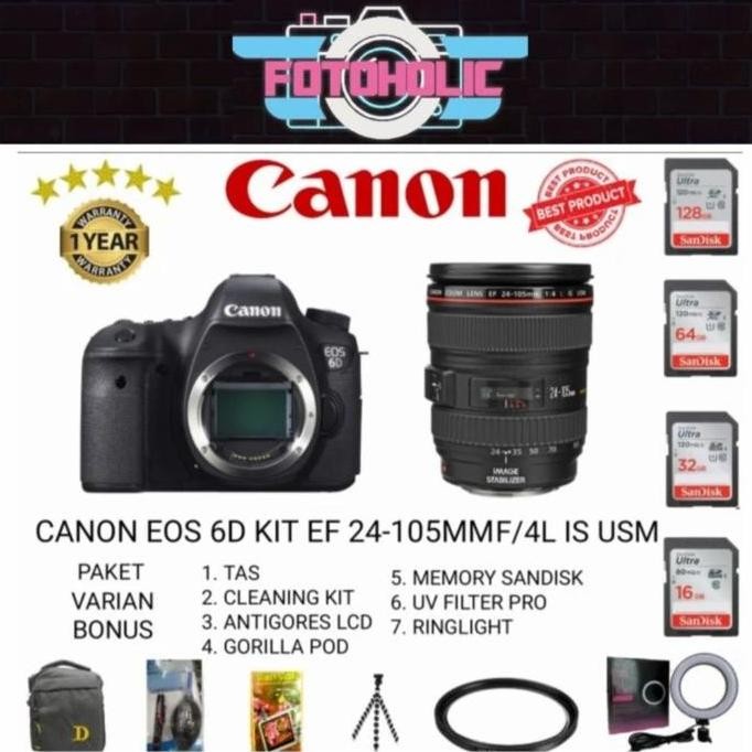 Tersedia CANON EOS 6 D KIT 24-70 /KAMERA CANON 6D KIT 24-70 / CANON EOS 6D BO