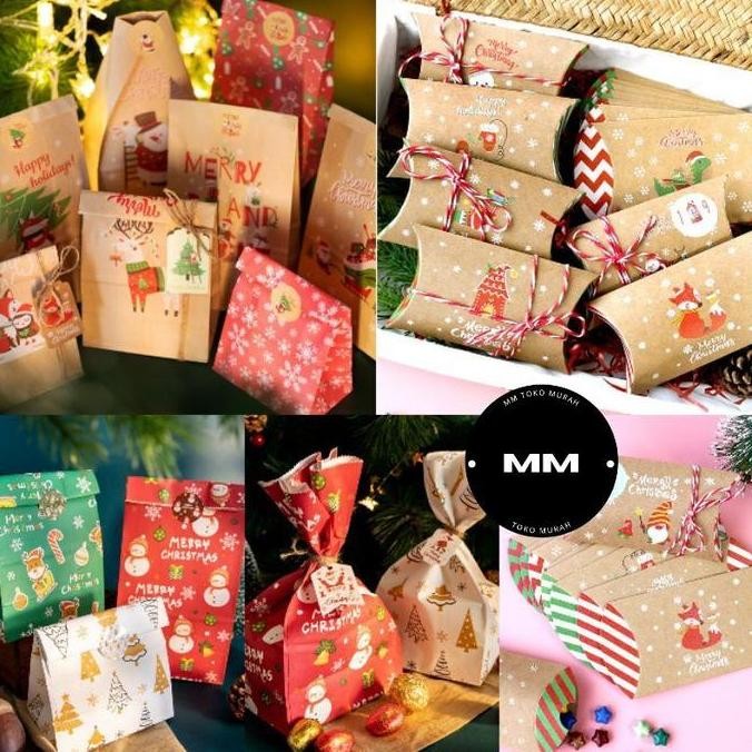 

24Set Paper Bag Natal Christmas Kantong Kemasan Natal Paper Box Kotak