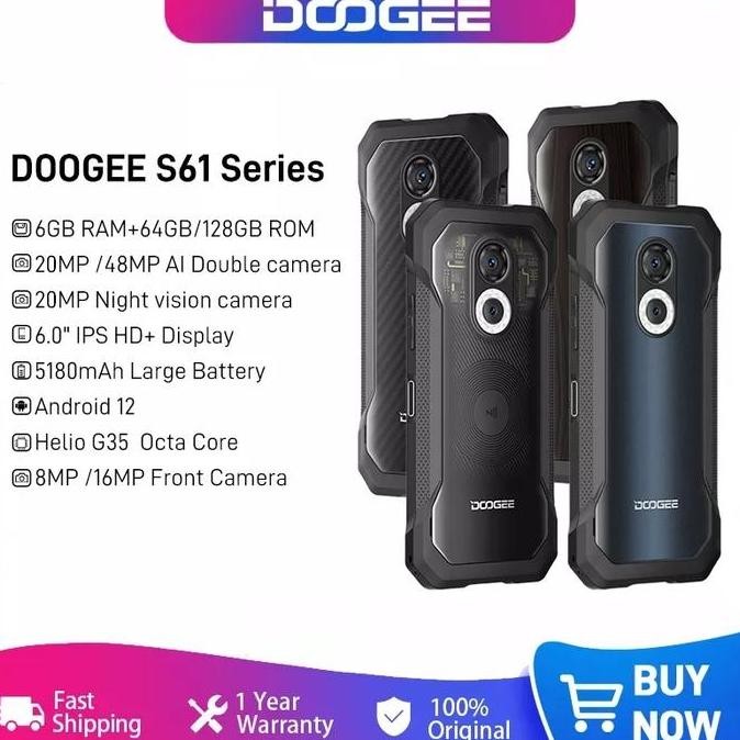Tersedia Doogee S61 Pro HP Outdoor Kamera NightVision