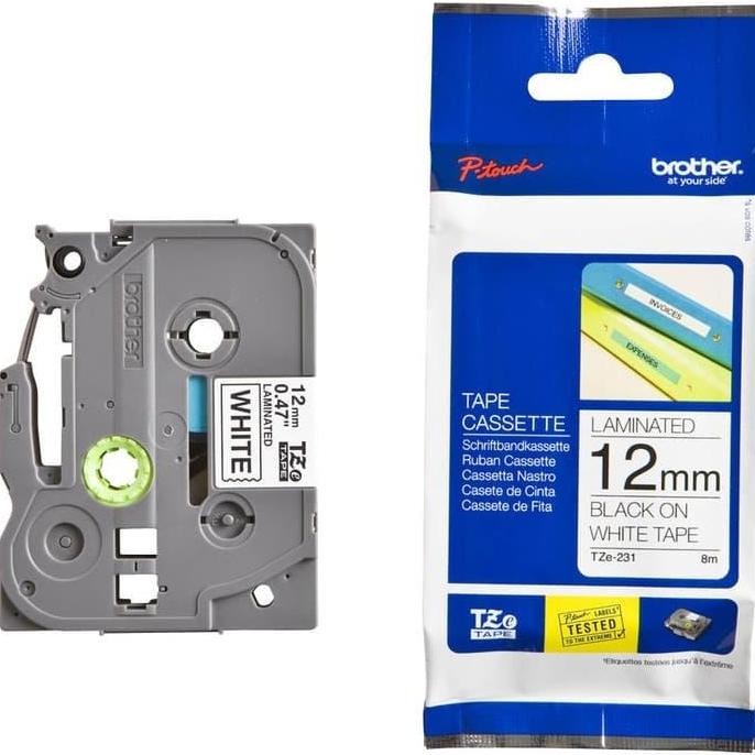 

Brother Tze-231 12Mm Ptouch Tape Label Tze231 Black On White New Stok