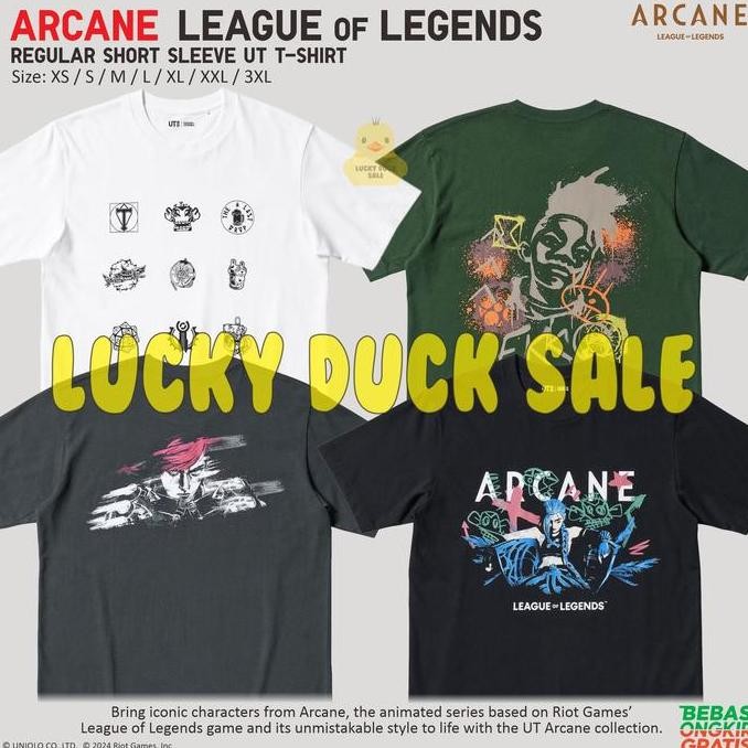 Arcane League Of Legends Ut Shirt Regular Kaos Uniqlo Ekko Violet Jinx Powder (Best Quality)