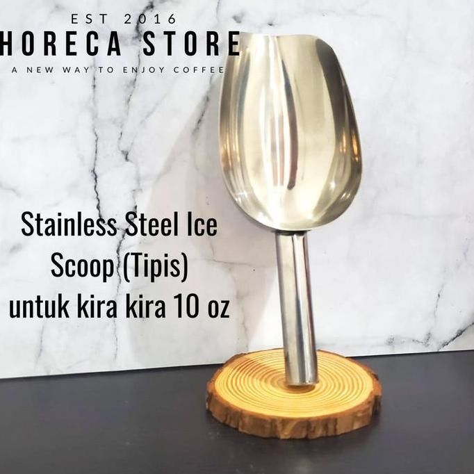 Sekop Es Batu Skop Es Batu Stainless Ukuran Kecil 10Oz