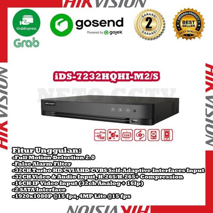 Tersedia DVR Hikvision 32CH iDS-7232HQHI-M2/S Turbo Support 5MP Garansi Resmi - Kamera, Cctv