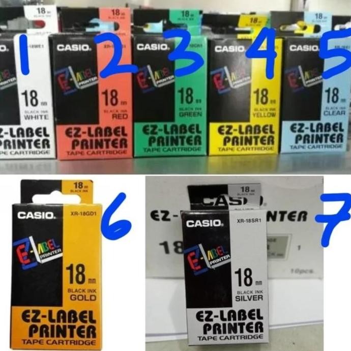 

Casio Ez Label 18Mm Pita Tape Cartridge Black Ink Original New Stok