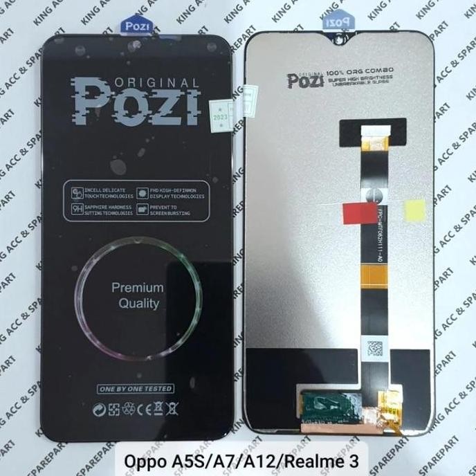 TERBARU - ORI POZI - LCD TOUCHSCREEN OPPO A5S A7 A12 REALME 3 UNIVERSAL