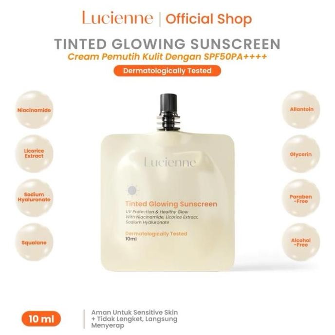 BEBAS ONGKIR - LUCIENNE TINTED GLOWING SUNSCREEN BPOM SPF 50pa ++++ | LUCIENNE SUNSCREEN ORIGINAL Fa