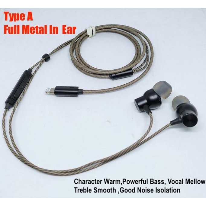 TERMURAH - MFI Certified Custom Earphone For iphone HiFi Headset Superior Sound