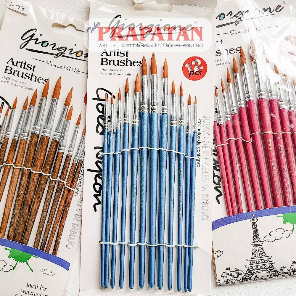 

Kuas Lukis Set Giorgione G-818-12A | Paint Brush Set AST