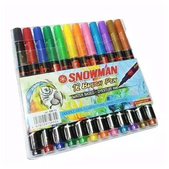 

SNOWMAN BRUSH PEN 12 WARNA [SET] AST
